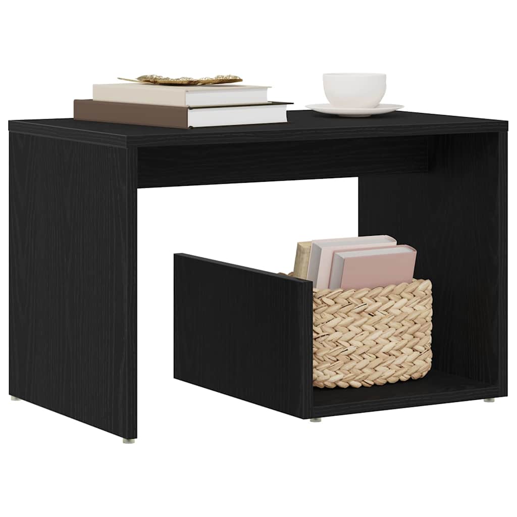 Side Table Black oak 59 x 36 x 38 cm Engineered wood